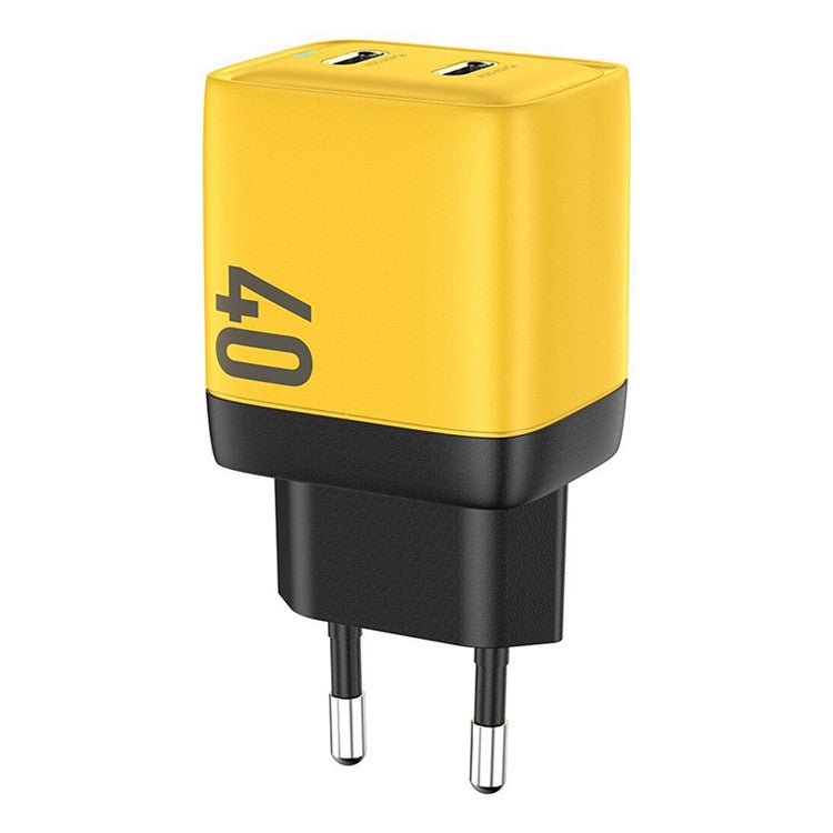 WEKOME WP-U128 40W GaN Dual Type-C Port Wall Charger Phone Fast Charging Adapter - EU Plug