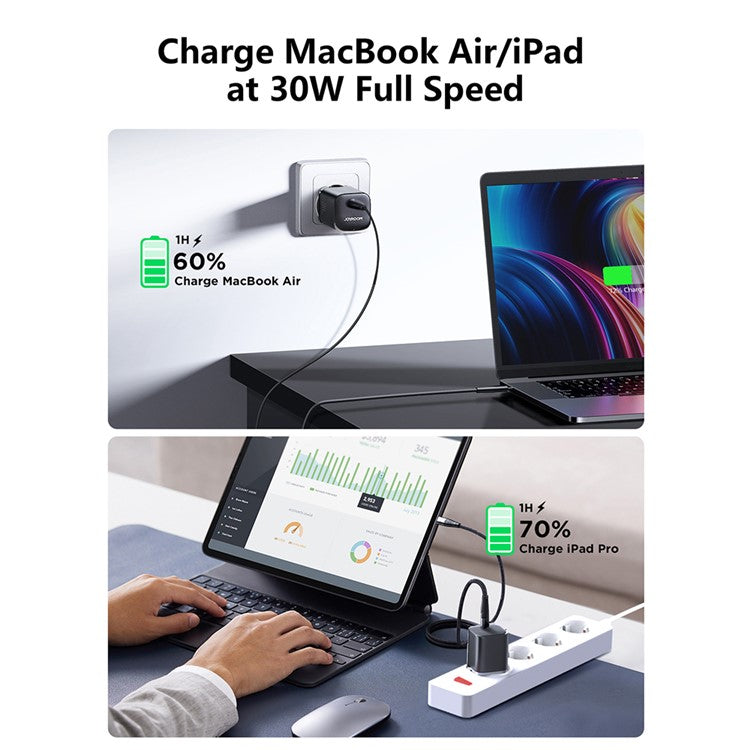 JOYROOM JR-TCF07 Speed Series EU Plug PD 30W Phone Fast Charge Plastic Adapter Single Type-C Wall Charger