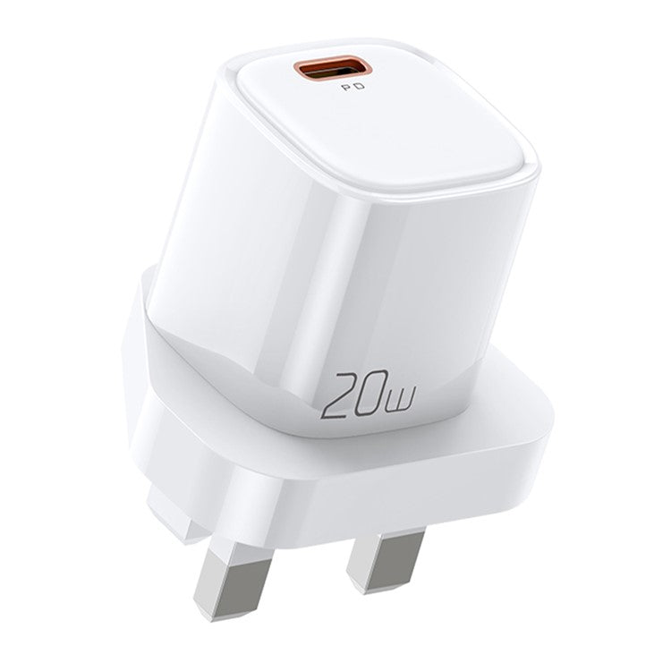 MCDODO Nano Series PD 20W Phone Fast Charging Adapter Singe Type-C Port Wall Charger - White / UK Plug