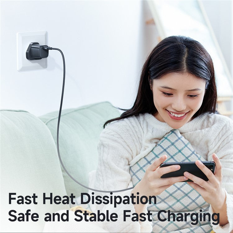 MCDODO Nano Series PD 20W Phone Fast Charging Adapter Singe Type-C Port Wall Charger - Black / UK Plug