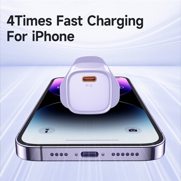 MCDODO Nano Series PD 20W Phone Fast Charging Adapter Singe Type-C Port Wall Charger - Purple / UK Plug