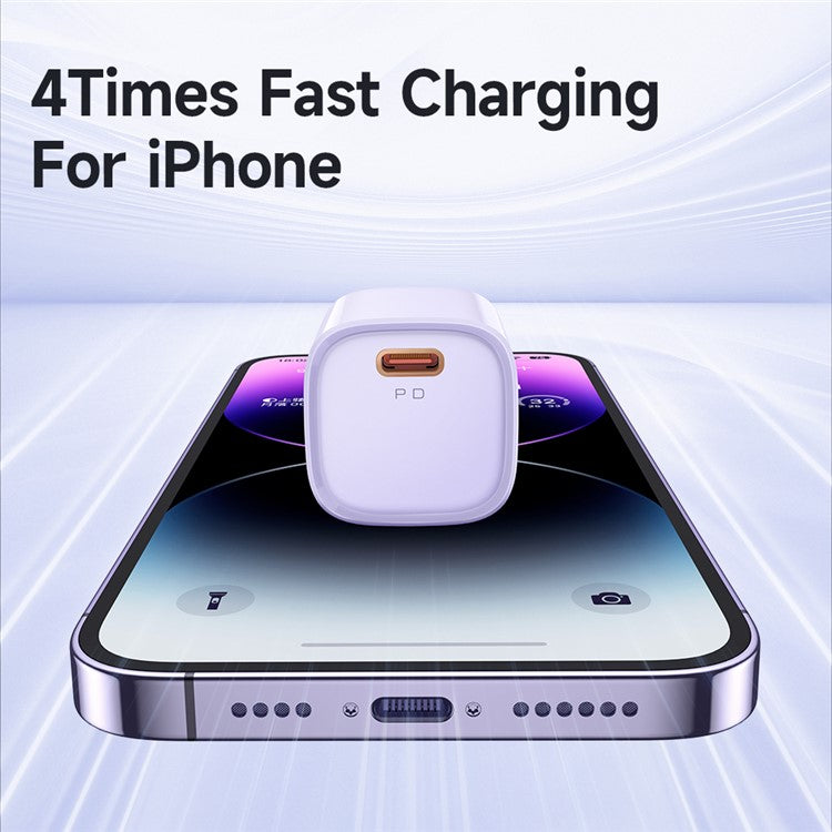 MCDODO Nano Series PD 20W Phone Fast Charging Adapter Singe Type-C Port Wall Charger - Purple / EU Plug