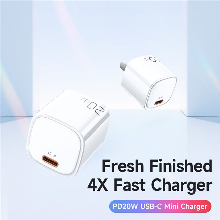 MCDODO Nano Series PD 20W Phone Fast Charging Adapter Singe Type-C Port Wall Charger - White / CN Plug