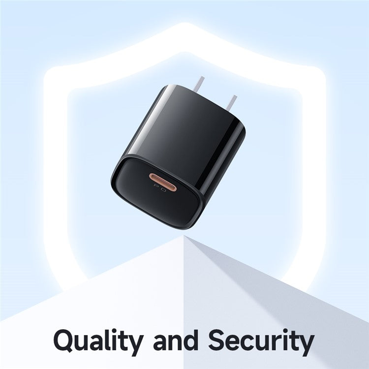 MCDODO Nano Series PD 20W Phone Fast Charging Adapter Singe Type-C Port Wall Charger - Black / CN Plug