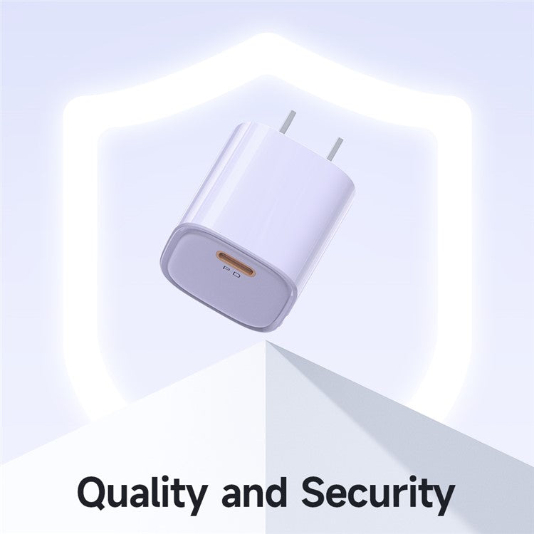 MCDODO Nano Series PD 20W Phone Fast Charging Adapter Singe Type-C Port Wall Charger - Purple / CN Plug