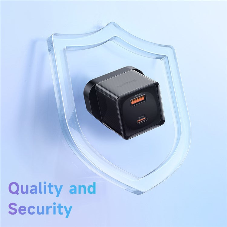 MCDODO CH-414 UK Plug 33W GaN USB+Type-C Wall Charger Fireproof PC Phone Charging Adapter - Black