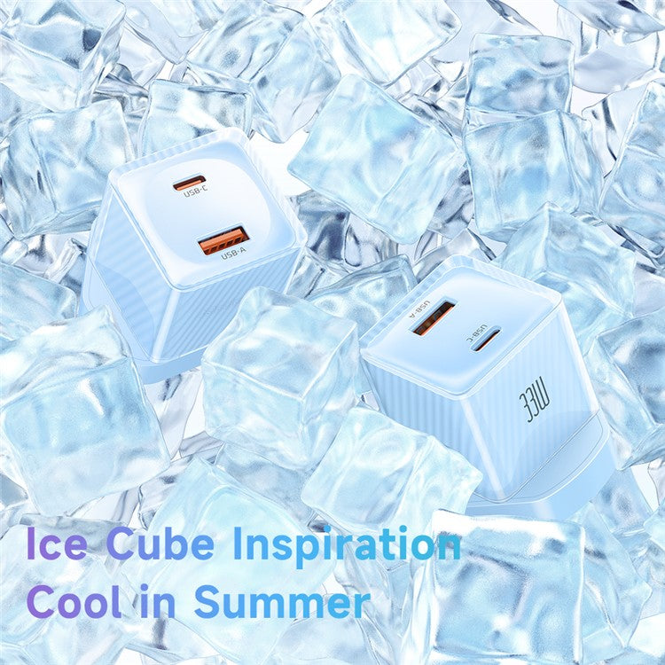 MCDODO CH-414 UK Plug 33W GaN USB+Type-C Wall Charger Fireproof PC Phone Charging Adapter - Blue