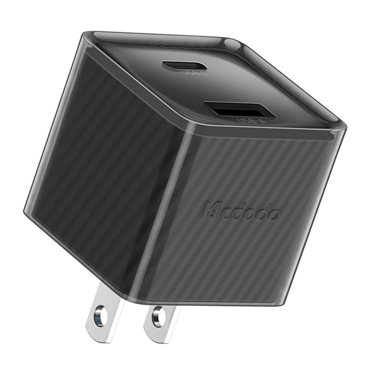 MCDODO CH-413 US Plug 33W GaN USB+Type-C Fireproof PC Wall Charger Phone Charging Adapter - Black