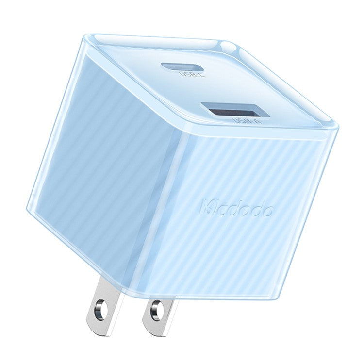 MCDODO CH-413 US Plug 33W GaN USB+Type-C Fireproof PC Wall Charger Phone Charging Adapter - Blue
