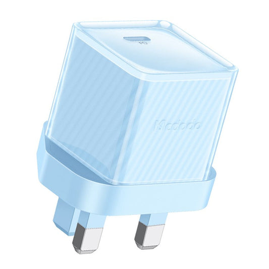 MCDODO CH-376-MDD UK Plug 20W GaN Single Type-C PD Phone Charing Adapter Fireproof PC Wall Charger - Blue