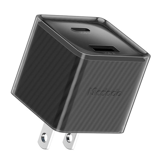 MCDODO CH-413 Dichromatic Series Charging Block 33W USB-A + Type-C Dual Port PD GaN Charger - Black