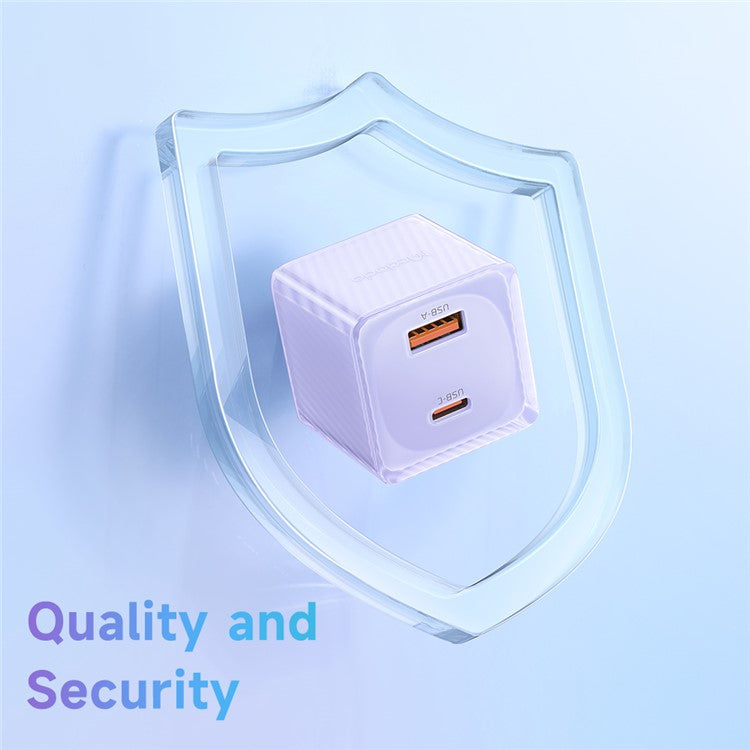 MCDODO CH-413 Dichromatic Series Charging Block 33W USB-A + Type-C Dual Port PD GaN Charger - Purple