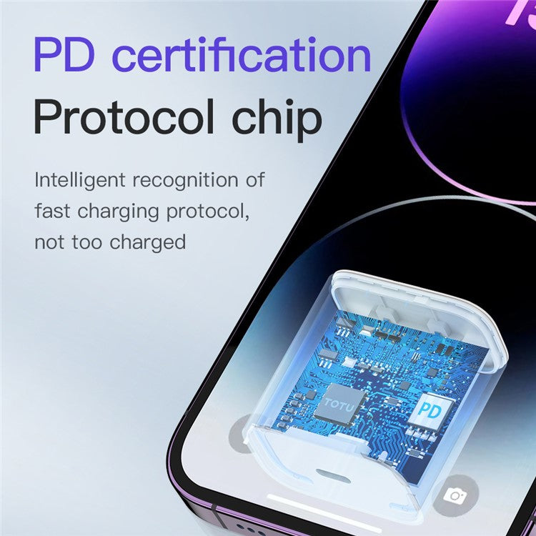 TOTU HC-1 20W Fast Charging Power Adapter Type-C Portable Wall Charger - UK Plug