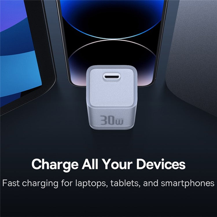 BASEUS GaN5S Fast Charger Portable Type-C 30W Wall Charger Adapter, US Plug - White