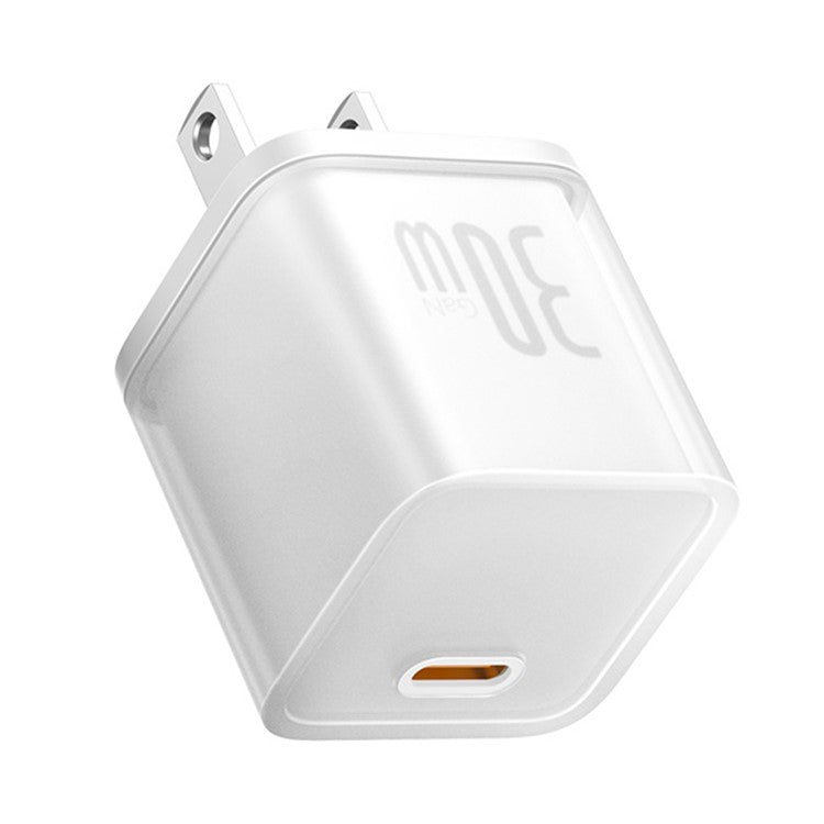 BASEUS GaN5S Fast Charger Portable Type-C 30W Wall Charger Adapter, US Plug - White
