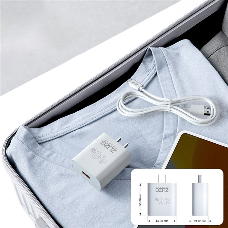 ZUZG Fast Charging Wall Charger Portable Travel Power Charger Adapter Set with 1m Type-C Cable (3C)