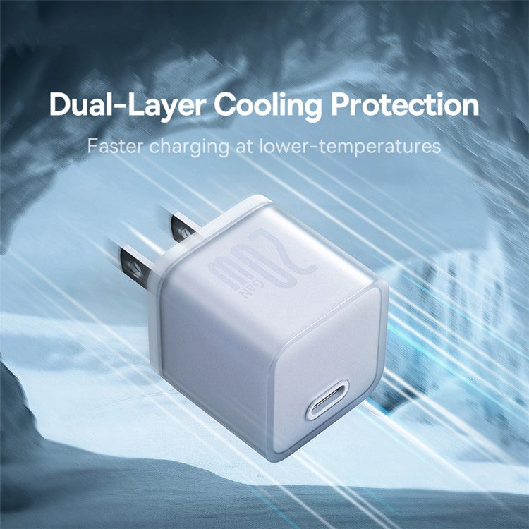 BASEUS GaN5S PD 20W Fast Charging Block Type-C Single Port Power Adapter - White