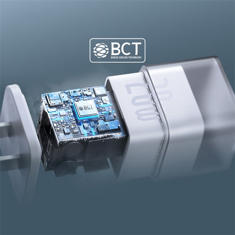 BASEUS GaN5S PD 20W Fast Charging Block Type-C Single Port Power Adapter - White