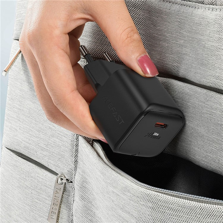 ACEFAST A77 Mini PD 30W GaN Wall Charger Type-C Port Phone Fast Charging Adapter, EU Plug