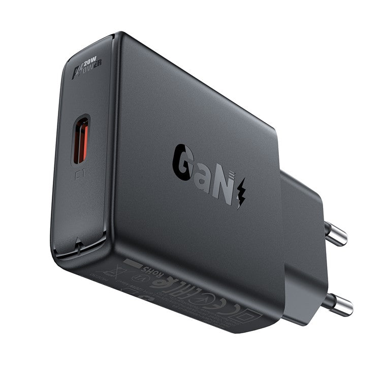 ACEFAST A65 GaN Tech PD 20W Fast Charger Type-C Ports Wall Charger Power Adapter - EU Plug