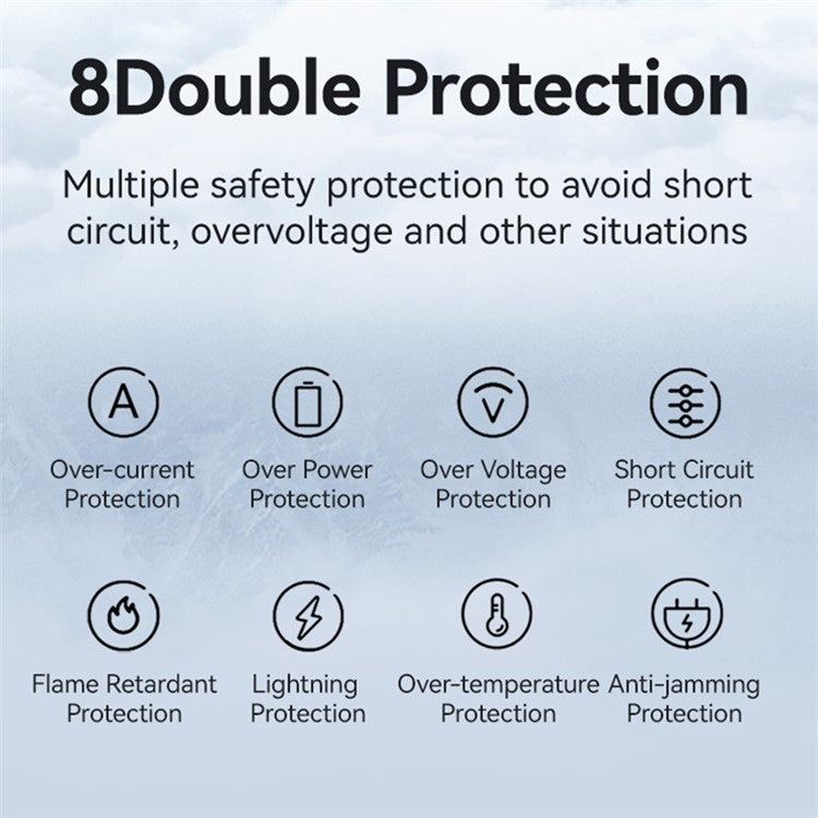 USAMS US-CC205 PD 35W GaN Fast Charger Dual USB-C Port Power Adapter with Magnetic Retractable Type-C Cable - White / CN Standard Plug