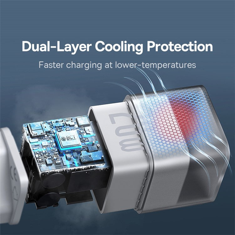 BASEUS GaN5S 20W Type-C Single Port Fast Charger Power Adapter EU Plug - White