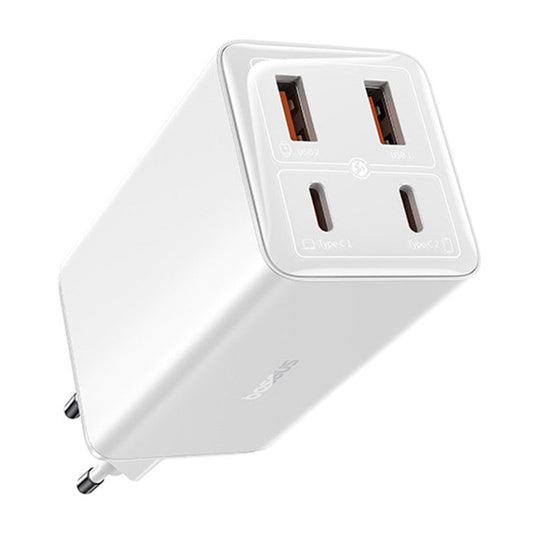 BASEUS GaN6 Pro Fast Charger 2 Type-C +2 USB 100W EU Plug Wall Adapter - White