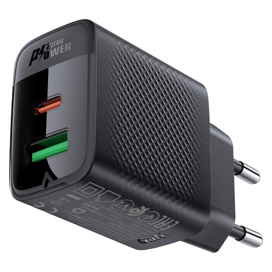 ACEFAST A78 GaN Wall Charger Plug PD 20W USB+Type-C Charging Adapter (EU Plug)