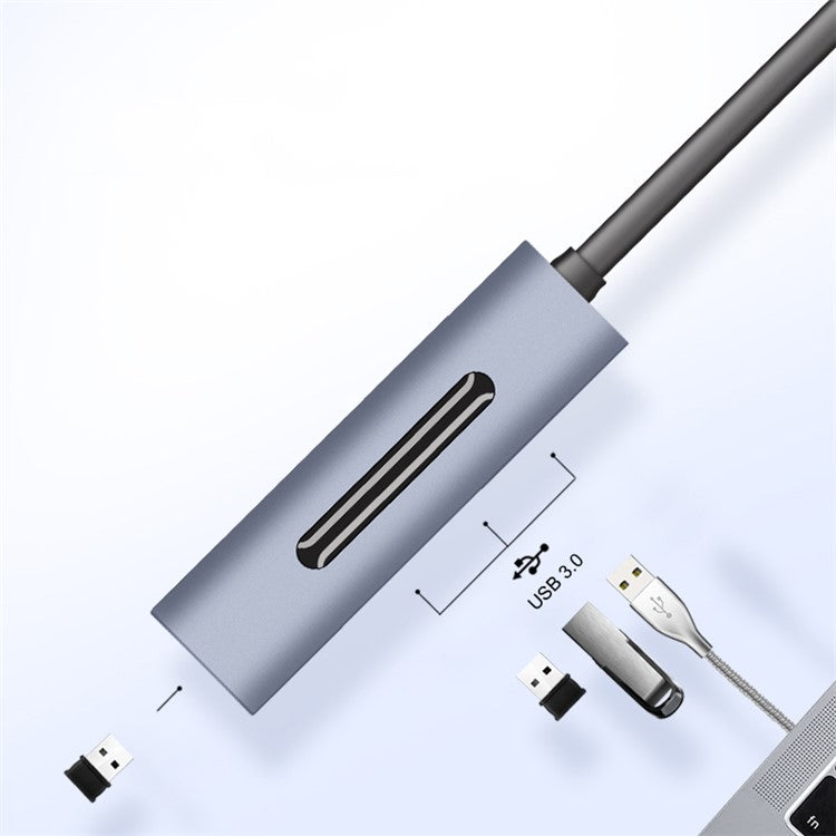 Type C*2 to USB3.0/F*4 (4 in 1 Docking Station)
