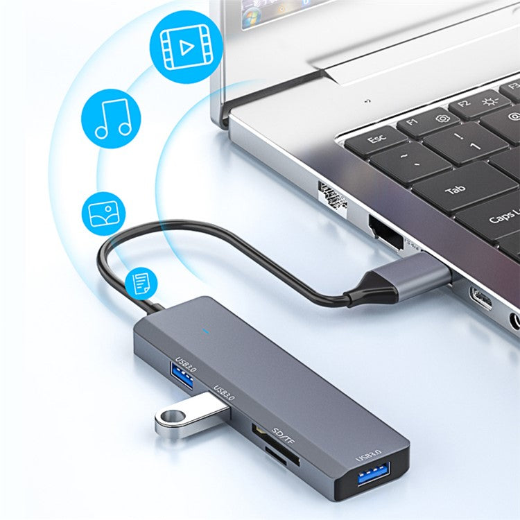 ADS-310A Multi-Port Hub USB Adapter to 3xUSB 3.0+2xCard Reader Slots