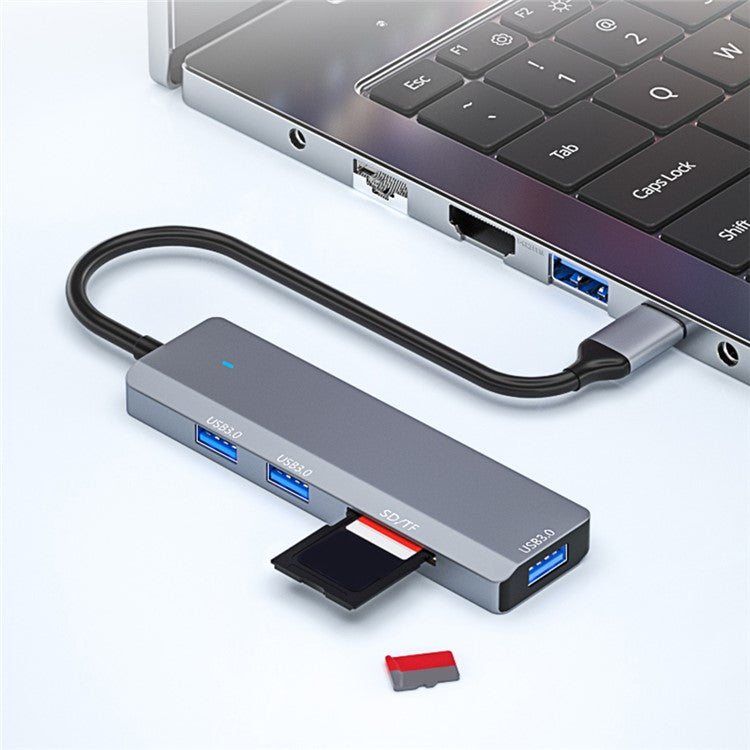 ADS-310C Type-C Hub Expansion Converter to 3xUSB 3.0+2xCard Reader Slots