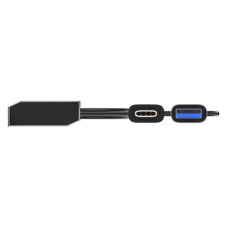ADS-305D USB / Type-C to 4 USB3.0 Ports Docking Station USB Hub Aluminum Alloy Computer Laptop Adapter