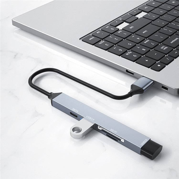 ADS-806A 5-in-1 USB-A to USB3.0 + USB2.0 + Type-C + SD / TF Slot USB Hub Splitter