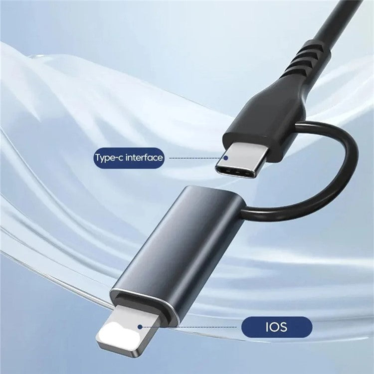 ADS-805 Type-C+Lightning Hub Expansion Converter to USB-C Data+USB 2.0+USB 3.0+2 Card Reader Slots