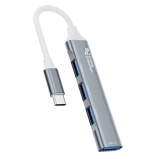 CABLECREATION 3xUSB2.0 + 1xUSB3.0 USB Hub Splitter Computer Laptop Phone Adapter - Type-C Plug