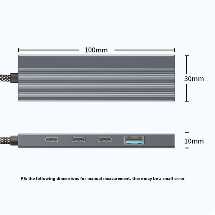 5-in-1 Docking Station Type-C Hub with 4K 60Hz HD + 2x USB-C + USB 3.0 + PD Charging Port