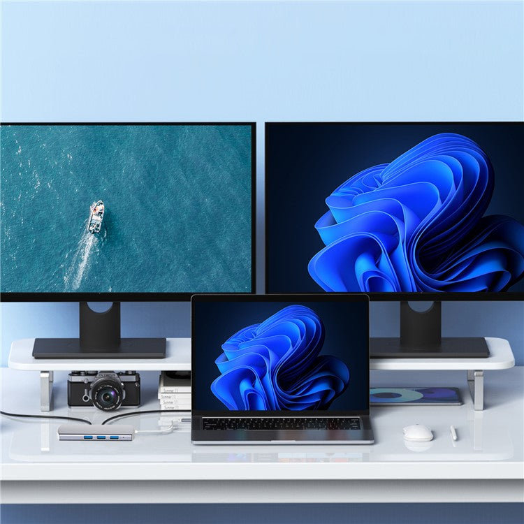 9-in-1 USB Hub Type-C to USB-C + 3xUSB3.0 + SD / TF Card Slot + 2xHD + VGA Adapter Docking Station