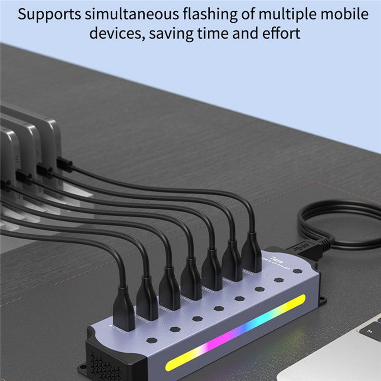 YX-H307 7 Port USB 3.0 Hub with Individual On / Off Switches and Lights 5Gbps Data Transfer for Laptop  /  PC