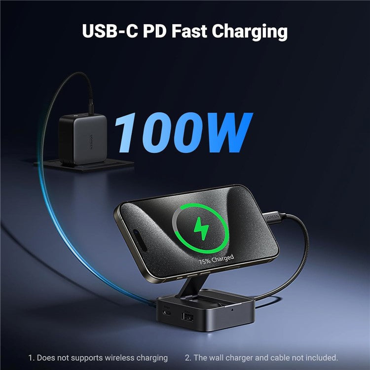 UGREEN USB C 4-in-1 Foldable Hub 4K 60Hz HDMI PD 100W USB 3.0 Docking Station For iPhone 15  /  16 Android Laptops