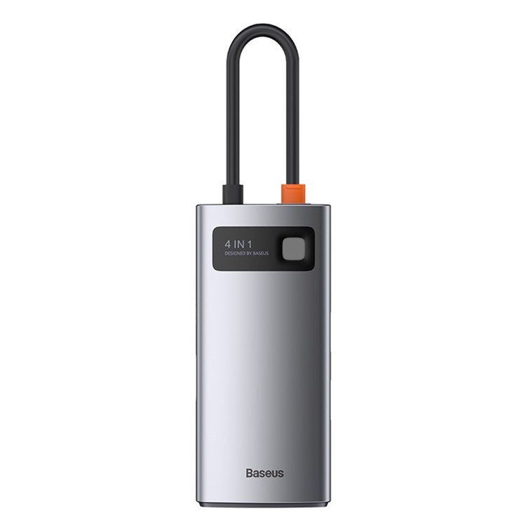 BASEUS Metal Gleam Series 4-in-1 Multifunctional Type-C HUB Docking Station - Dark Grey