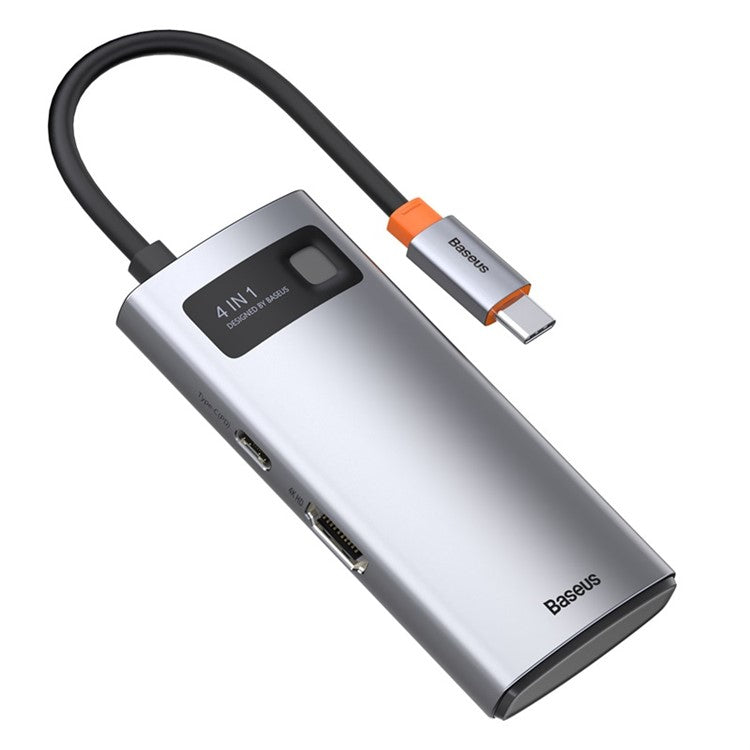 BASEUS Metal Gleam Series 4-in-1 Multifunctional Type-C HUB Docking Station - Dark Grey