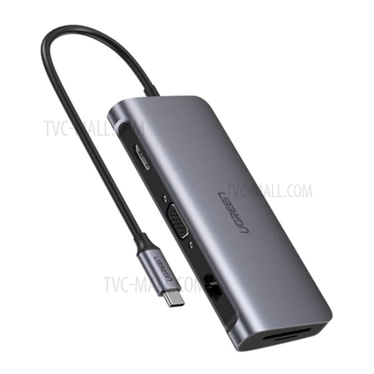 UGREEN 9 in 1 USB C Hub Adapter Type-C to VGA HDMI USB 3.0 RJ45 SD/TF Card Slot PD Charging Docking Station