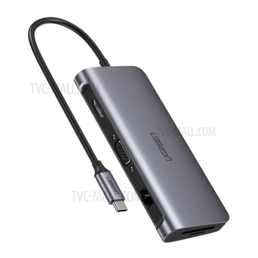 UGREEN 9 in 1 USB C Hub Adapter Type-C to VGA HDMI USB 3.0 RJ45 SD/TF Card Slot PD Charging Docking Station