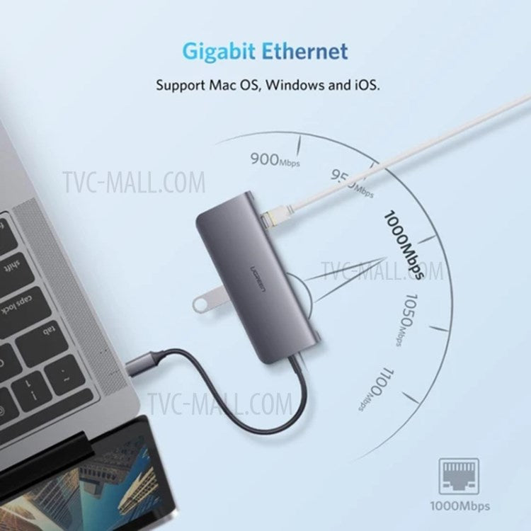 UGREEN 9 in 1 USB C Hub Adapter Type-C to VGA HDMI USB 3.0 RJ45 SD/TF Card Slot PD Charging Docking Station