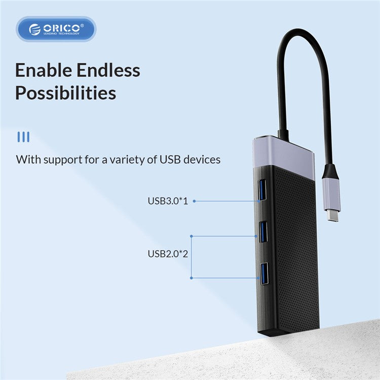 ORICO MDK-10P 10 in 1 Type C USB 3.0 HUB Dock Station to HD-compatible RJ45 PD SD Reader Charger Power Adapter for Laptop MacBook Pro Splitter