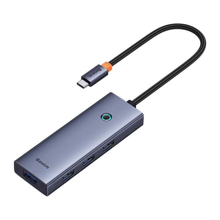 BASEUS BS-OH110 5-In-1 Type-C Hub USB-C Extension Dock to HD 4K 30Hz Video Output, 4xUSB 3.0 for Laptop Computer - Space Grey
