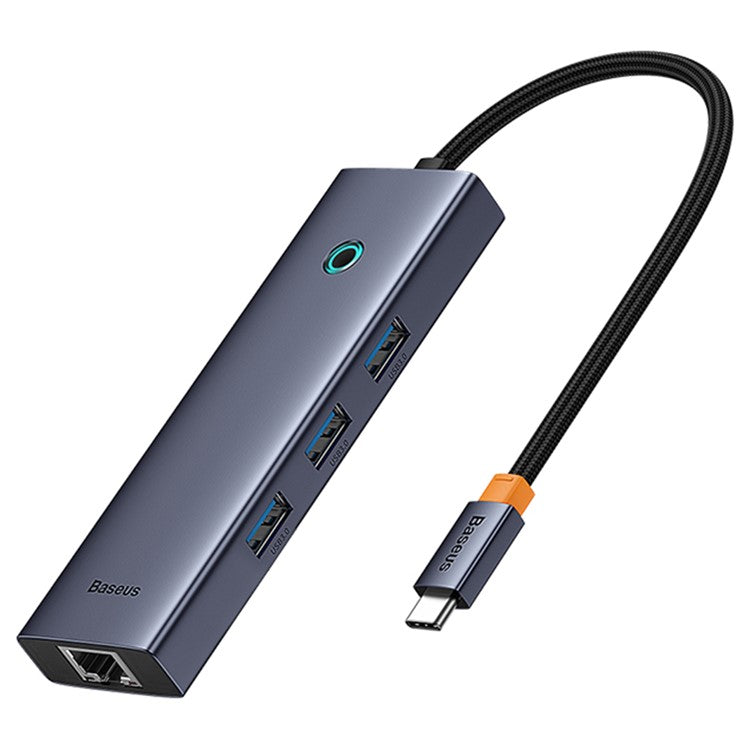 BASEUS UltraJoy Series 6 Port Hub Docking Station (Type-C to HD 4K@30Hz*1+USB 3.0*3+PD*1+RJ45*1) - Space Grey