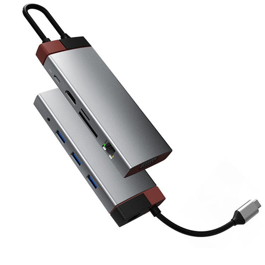BS10A 10-in-1 USB-C Hub Type-C to PD+HD+USB3.0x3+SD+TFRJ45+VGA+3.5mm Audio Multiport Adapter