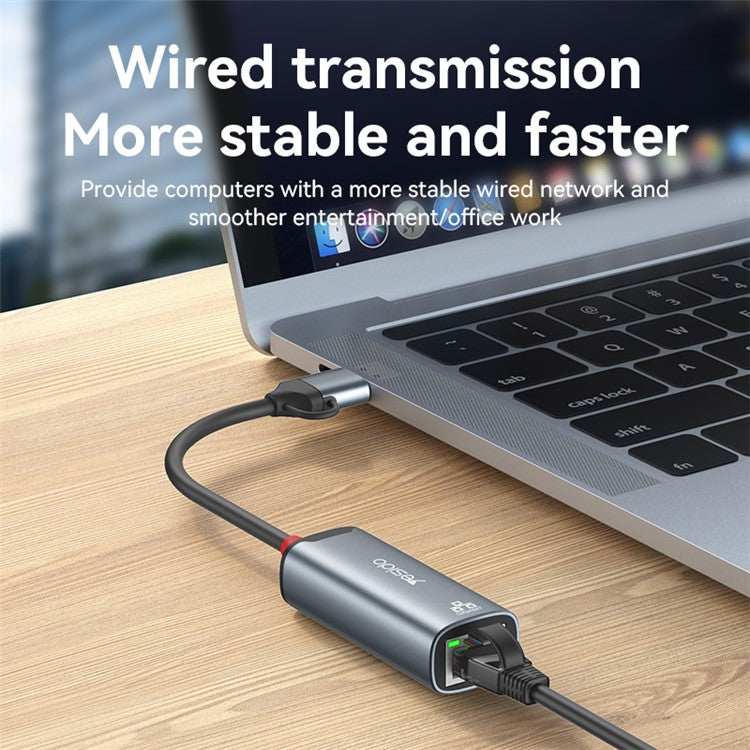 YESIDO HB26 USB+Type-C 2-in-1 Gigabit Ethernet Converter for PC / Mobile Phone / Tablet