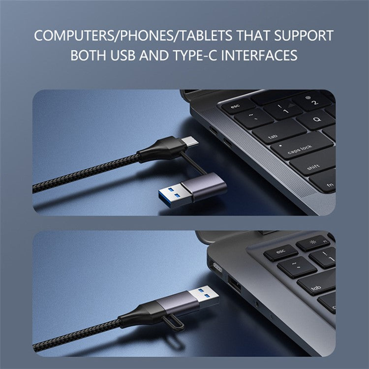 T202 For Lenovo Huawei Xiaomi Laptop Tablet USB+Type-C 3.0 Data Hub to USB 3.0+3xUSB 2.0 Ports